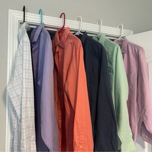 Lot of 6 Van Heusen Men's Button Down Dress Shirts Medium